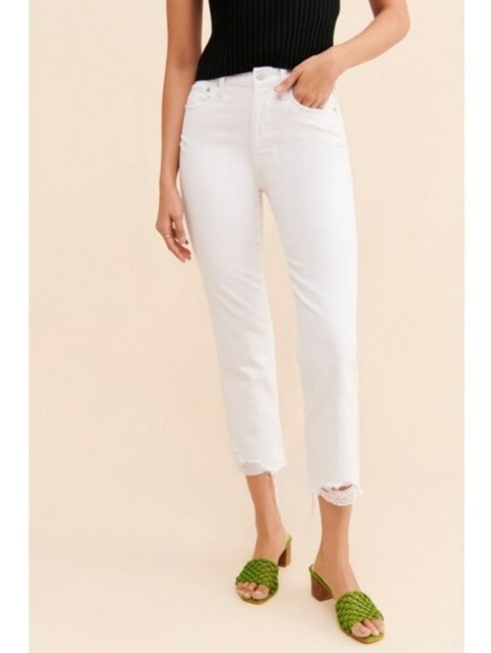 PISTOLA Charlie High Rise Straight Raw Hem Break The Ice